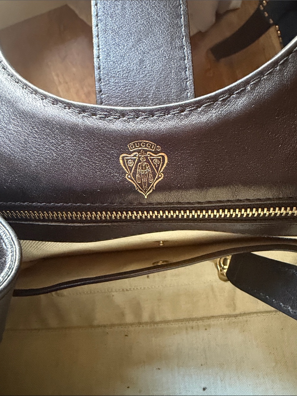 Gucci Horsebit Stirrup Black Leather Top-Handle Satchel with Gold Hardware - Picture 7 of 8